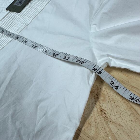 AllSaints NWT Avril Oversize Pintuck Pleat Cotton Shirt White Size 8 100% Cotton - Picture 9 of 10